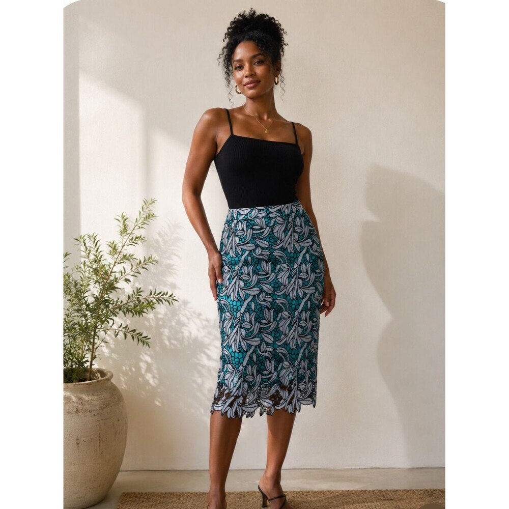 Maeve Turquoise Lined Skirt